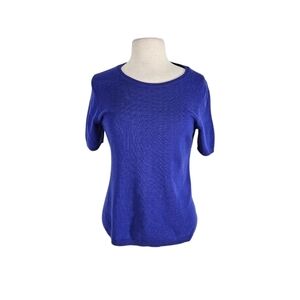Gap Blue Wool Blend Short-Sleeve Sweater